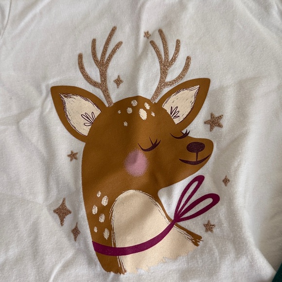 Festive Reindeer and Christmas Tree Long Sleeve Tees 3T - Picture 3 of 6